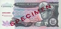 ZAÏRE 20000 Zaïres Spécimen ZAÏRE 20000 Zaïres Spécimen 1991 fST+ -