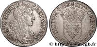FRANKREICH Demi-écu, portrait apollinien LOUIS XIV THE SUN KING Rennes 1663 (31,5mm, 13,58g, 6h) -