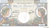 FRANKREICH 1000 Francs COMMERCE ET INDUSTRIE FRANKREICH 1000 Francs COMMERCE ET INDUSTRIE 1940 fST+ -