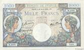FRANKREICH 1000 Francs COMMERCE ET INDUSTRIE FRANKREICH 1000 Francs COMMERCE ET INDUSTRIE 1944 VZ+ -