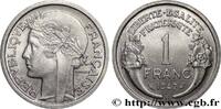 FRANKREICH 1 franc Morlon, légère VIERTE FRANZOSISCHE REPUBLIK Beaumont-Le-Roger 1947 (23mm, 1,31g, 6h) -