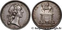 FRANKREICH Médaille, Érection d’une statue équestre de Louis LOUIS XV DIT LE BIEN AIMÉ 1743 (41mm, 34,13g, 12h) -