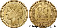 FRANKREICH Essai du concours de 20 centimes par Robert FUNFTE FRANZOSISCHE REPUBLIK Paris 1961 (23,5mm, 4g, 6h) -