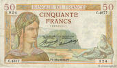 FRANKREICH 50 Francs CÉRÈS FRANKREICH 50 Francs CÉRÈS 1936 fSS -