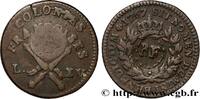 LOUIS XV THE WELL-BELOVED 3 Sous 9 Deniers ou 1/4 d’esqualin contremarqué RF LOUIS XV THE WELL-BELOVED Paris 1767 (28mm, 11,35g, 6h) -