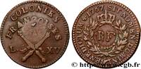 LOUIS XV THE WELL-BELOVED 3 Sous 9 Deniers ou 1/4 d’esqualin contremarqué RF LOUIS XV THE WELL-BELOVED Paris 1767 (28mm, 11,56g, 6h) -