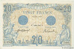FRANKREICH 20 Francs BLEU 1913 fST