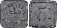 JETONS ET MONNAIES MILITAIRES 5 Francs - Cantine Girard, 77e d’Infanterie JETONS ET MONNAIES MILITAIRES Cholet n.d. (19,5mm, 2,38g, 6h) -