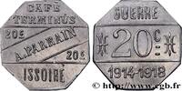 CAFES BRASSERIES ET RESTAURANTS 20 Centimes - Café Terminus A. Parrain CAFES BRASSERIES ET RESTAURANTS Issoire n.d. (24mm, 1,25g, 12h) -