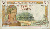 FRANKREICH 50 Francs CÉRÈS modifié FRANKREICH 50 Francs CÉRÈS modifié 1937 fSS -