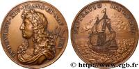FRANKREICH Médaille, Rétablissement de la navigation, refrapp LOUIS XIV LE GRAND OU LE ROI SOLEIL (1668) (49,5mm, 57,16g, 12h) -