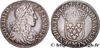 FRANKREICH Demi-écu, portrait apollinien LOUIS XIV THE SUN KING Toulouse 1667 (31,5mm, 13,54g, 6h) -
