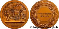 FRANKREICH Médaille, Centenaire de Bourg sur Gironde BORDELAIS - VILLES, ENTREPRISES ET VINS 33 - Bourg-sur-Gironde 1979 (56,5mm, 100,45g, 12h) -