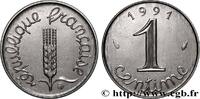 FRANKREICH 1 centime Épi, frappe monnaie FUNFTE FRANZOSISCHE REPUBLIK Pessac 1991 (15,01mm, 1,66g, 6h) -