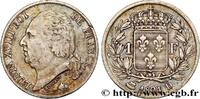 FRANKREICH 1 franc Louis XVIII LUDWIG XVIII Lyon 1824 (23mm, 4,96g, 7h) -