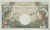FRANKREICH 1000 Francs COMMERCE ET INDUSTRIE FRANKREICH 1000 Francs COMMERCE ET INDUSTRIE 1944 fST+ -