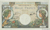 FRANKREICH 1000 Francs COMMERCE ET INDUSTRIE FRANKREICH 1000 Francs COMMERCE ET INDUSTRIE 1944 fST -