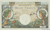 FRANKREICH 1000 Francs COMMERCE ET INDUSTRIE FRANKREICH 1000 Francs COMMERCE ET INDUSTRIE 1944 fST+ -