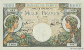 FRANKREICH 1000 Francs COMMERCE ET INDUSTRIE FRANKREICH 1000 Francs COMMERCE ET INDUSTRIE 1944 fST+ -