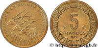 ÄQUATORIALGUINEA Essai de 5 Francos BEAC antilopes ÄQUATORIALGUINEA Paris 1985 (20mm, 3g, 6h) -