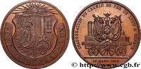 FRANKREICH Médaille, Inauguration du chemin de fer de Lyon à TRANSPORTS Suisse, Genève 1858 (47,5mm, 56,60g, 12h) -
