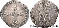 FRANKREICH Quart d'écu, croix de face HENRY III Rouen 1588 (29mm, 9,56g, 1h) -