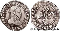 FRANKREICH Demi-franc au col gaufré HENRY III Angers 1587 (29,5mm, 7g, 8h) -