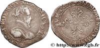 FRANKREICH Demi-franc au col plat HENRY III Troyes 1578 (28mm, 6,86g, 12h) -