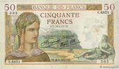 FRANKREICH 50 Francs CÉRÈS modifié FRANKREICH 50 Francs CÉRÈS modifié 1937 SS -
