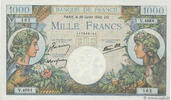 FRANKREICH 1000 Francs COMMERCE ET INDUSTRIE FRANKREICH 1000 Francs COMMERCE ET INDUSTRIE 1944 fST -