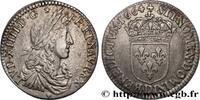 FRANKREICH Douzième d'écu, portrait apollinien LOUIS XIV THE SUN KING Lyon 1664 (20,5mm, 2,24g, 6h) -