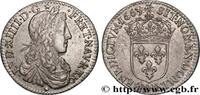 FRANKREICH Douzième d'écu, portrait apollinien LOUIS XIV THE SUN KING Lyon 1663 (20mm, 2,26g, 6h) -