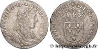 FRANKREICH Douzième d'écu, portrait apollinien LOUIS XIV THE SUN KING Lyon 1660 (20,5mm, 2,25g, 6h) -