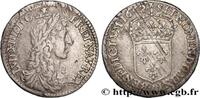 FRANKREICH Douzième d'écu, portrait apollinien LOUIS XIV THE SUN KING Paris 1662 (20,5mm, 2,25g, 6h) -