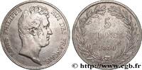 FRANKREICH 5 francs type Tiolier sans le I, tranche en creux LUDWIG PHILIPP I Paris 1830 (37mm, 24,75g, 6h) -