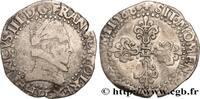 FRANKREICH Demi-franc au col plat HENRY III La Rochelle 1588 (28mm, 6,89g, 3h) -