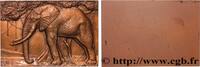FRANKREICH Plaquette animalière - Éléphant, refrappe ANIMAUX Monnaie de Paris (1936)/1979 (50mm, 151,54g, 12h) -