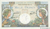 FRANKREICH 1000 Francs COMMERCE ET INDUSTRIE FRANKREICH 1000 Francs COMMERCE ET INDUSTRIE 1940 fST+ -