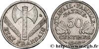 FRANKREICH 50 centimes Francisque, lourde, premiers exemplair ETAT FRANÇAIS Paris 1942 (18mm, 0,80g, 6h) -