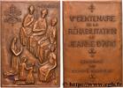 FRANKREICH Plaquette, Cinquième centenaire de la réhabilitati JEANNE D’ARC Monnaie de Paris 1957 (110mm, 417,84g, 12h) -