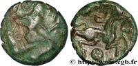 FRANKREICH Bronze au personnage courant et à l’androcéphale GALLIEN - BELGICA - BELLOVACI (Region die Beauvais) Beauvais (60) c. Ier siècle avant J.-C. (15mm, 3,41g, 7h) -