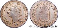 FRANKREICH Liard dit à l'écu LOUIS XVI Rouen 1791 (22,5mm, 2,97g, 6h) -