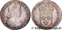 FRANKREICH Demi-écu, portrait à la mèche longue LOUIS XIV THE SUN KING Limoges 1650 (33mm, 13,68g, 6h) -