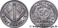 FRANKREICH 50 centimes Francisque, légère ETAT FRANÇAIS Beaumont-Le-Roger 1944 (18 mmmm, 0,71g, 6h) -