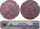 FRANKREICH Cinq centimes Napoléon III, tête nue ZWEITES KAISERREICH Strasbourg 1855 (25mm, 5,00g, 6h) -