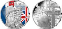 FRANKREICH BELLE EPREUVE 10 Euro CHARLES DE GAULLE & WINSTON FRANKREICH Pessac - Monnaie de Paris 2021 (37mm, 22,2g, 12h) -