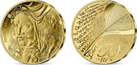 FRANKREICH BELLE EPREUVE 50 Euro (or 1/4 oz) MOLIERE FRANKREICH Pessac - Monnaie de Paris 2022 (22mm, 7,78g, 12h) -