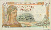 FRANKREICH 50 Francs CÉRÈS FRANKREICH 50 Francs CÉRÈS 1936 fSS -