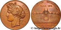 FRANKREICH Médaille, Palais du Trocadéro, Exposition Universe EXPOSITIONS UNIVERSELLES 75 - Paris 1878 (50,5mm, 58,82g, 12h) -