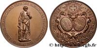 FRANKREICH Médaille, Inauguration du monument de Daniel Jeanr SUISSE - CANTON DE NEUCHATEL 1888 (51,5mm, 85,20g, 12h) -